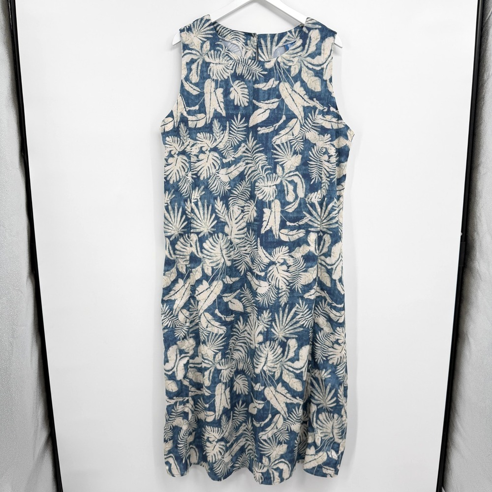 Rip Skirt Midi Dress Size XXL 20 22 Stretch Hawaiian Island Cruise Resort Coast